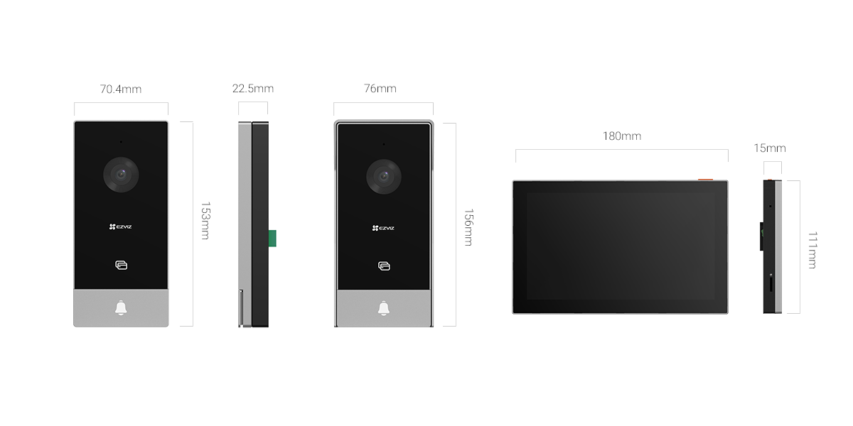EZVIZ HP5 Smart Video Doorphone Kit | 7-Inch Touch Screen & Remote Access Control - Image 3